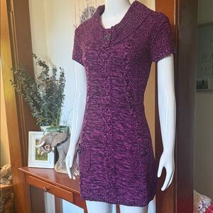NWT Style&Co size small Purple Knit Short Sleeve Dress